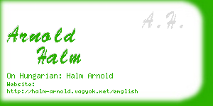 arnold halm business card